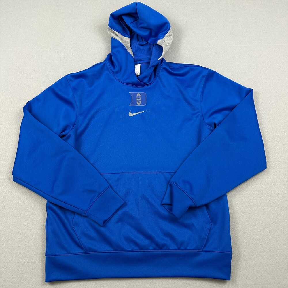 Duke Blue Devils Hoodie Men Small Blue Nike Center Swoosh Logo NCAA Pullover S